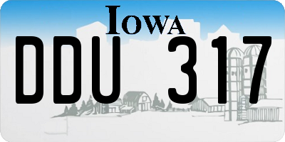 IA license plate DDU317