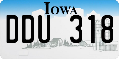 IA license plate DDU318