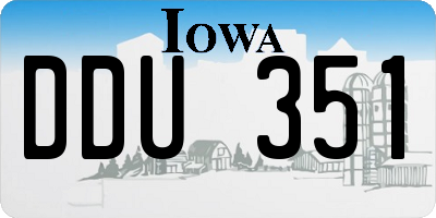 IA license plate DDU351