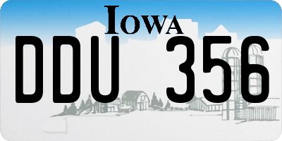 IA license plate DDU356