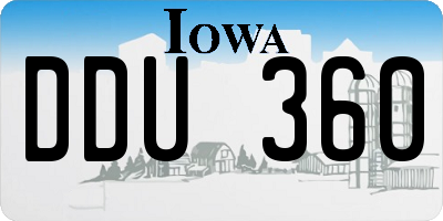 IA license plate DDU360