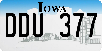IA license plate DDU377