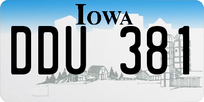 IA license plate DDU381