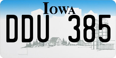 IA license plate DDU385