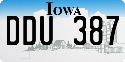 IA license plate DDU387