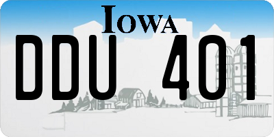 IA license plate DDU401