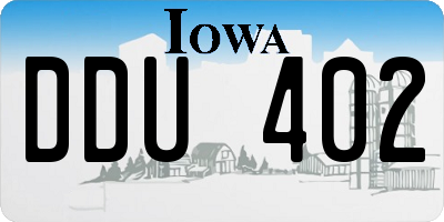 IA license plate DDU402