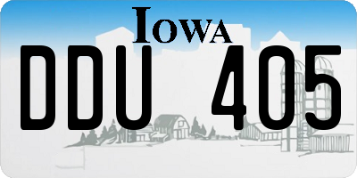 IA license plate DDU405