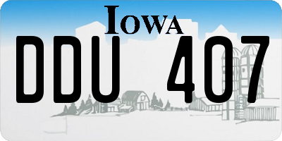 IA license plate DDU407