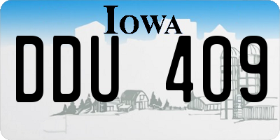 IA license plate DDU409