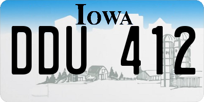IA license plate DDU412