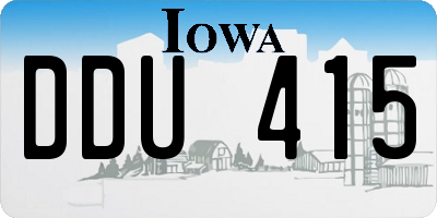 IA license plate DDU415