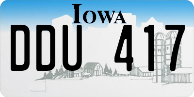 IA license plate DDU417