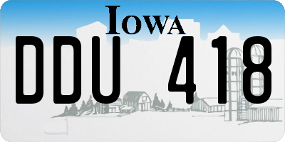 IA license plate DDU418