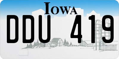 IA license plate DDU419