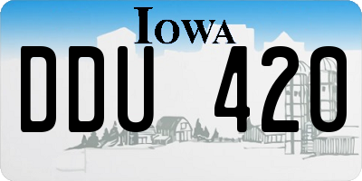 IA license plate DDU420