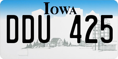 IA license plate DDU425
