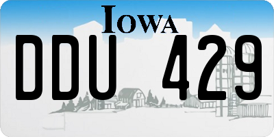 IA license plate DDU429