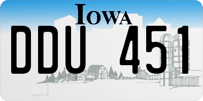 IA license plate DDU451