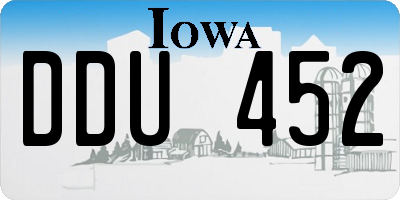 IA license plate DDU452