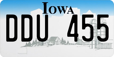 IA license plate DDU455