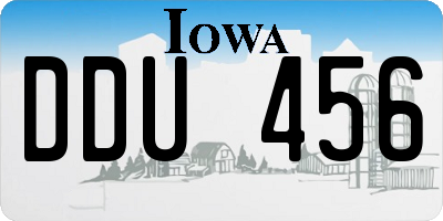 IA license plate DDU456