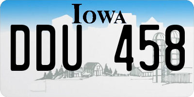 IA license plate DDU458