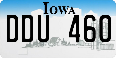 IA license plate DDU460