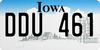IA license plate DDU461