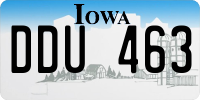 IA license plate DDU463