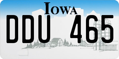 IA license plate DDU465