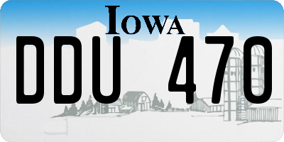 IA license plate DDU470