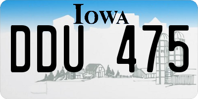 IA license plate DDU475