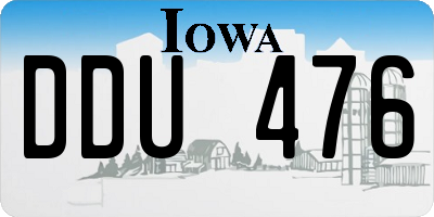 IA license plate DDU476