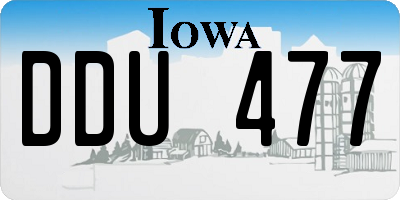 IA license plate DDU477