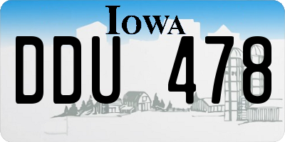 IA license plate DDU478