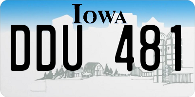 IA license plate DDU481