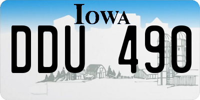 IA license plate DDU490