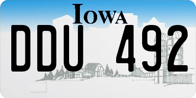 IA license plate DDU492