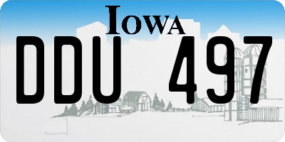 IA license plate DDU497