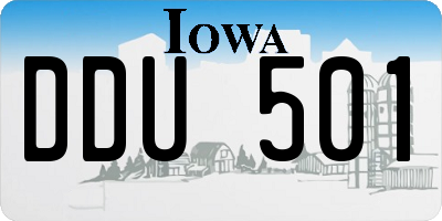 IA license plate DDU501