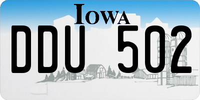 IA license plate DDU502