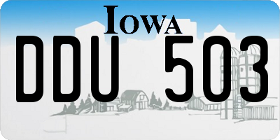IA license plate DDU503