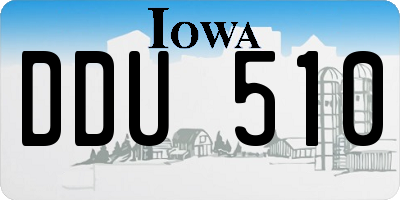 IA license plate DDU510