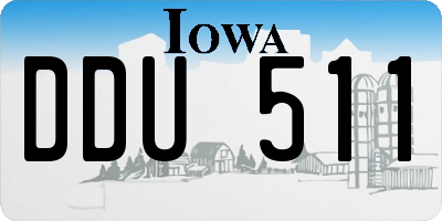 IA license plate DDU511