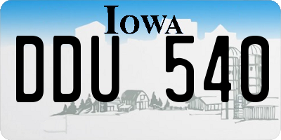 IA license plate DDU540