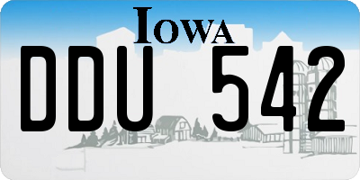 IA license plate DDU542