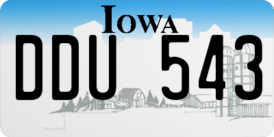 IA license plate DDU543