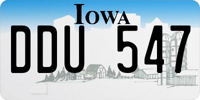 IA license plate DDU547