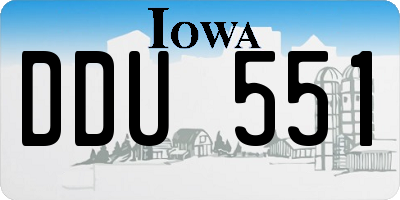IA license plate DDU551
